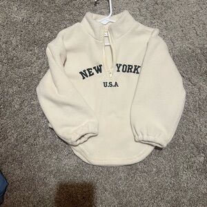Cream New York USA Fleece Pullover